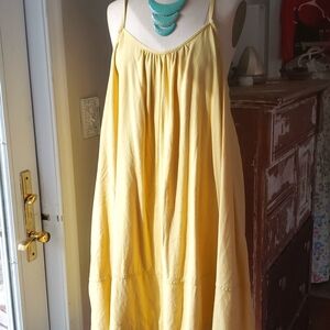 Linen blend adjustable straps sundress